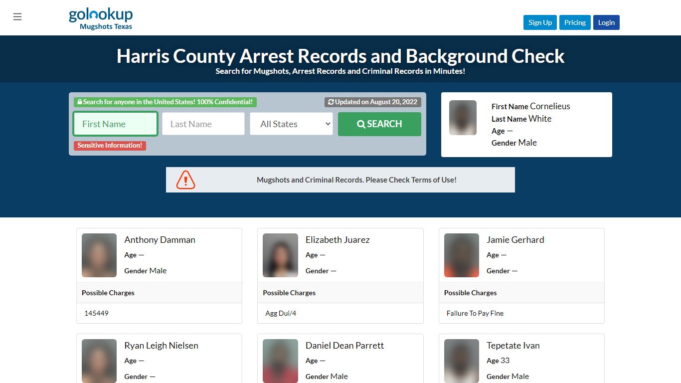 Harris County Mugshots, Harris County Arrest Records - GoLookUp